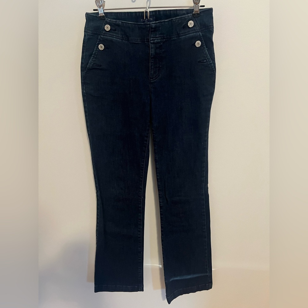 Stylish Talbots Button-Accent Flare Jeans